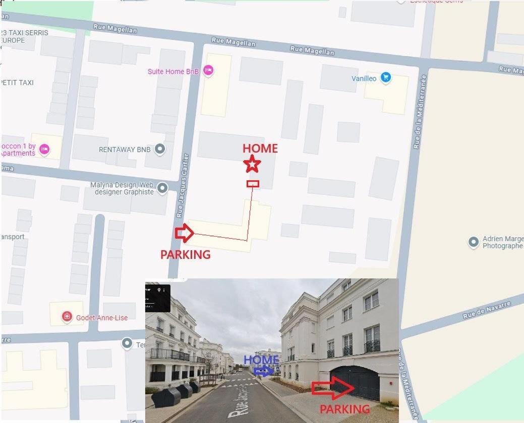 Le Cartier Appt F3, 7Mn Disneyland, Parking,Terrace 塞里斯 外观 照片